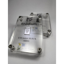 Rhodium ingot, 1/10 ounce, 3.1g