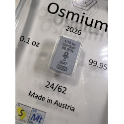Osmium-Barren "Tutanchamun 2026", 1/10oz, Limitierung 62 Stück