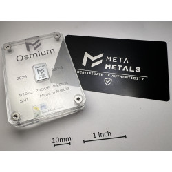 Osmium-Barren "Pferd 2026", 1/10oz, poliert, Limitierung 66 Stück, inkl. Zertifikat