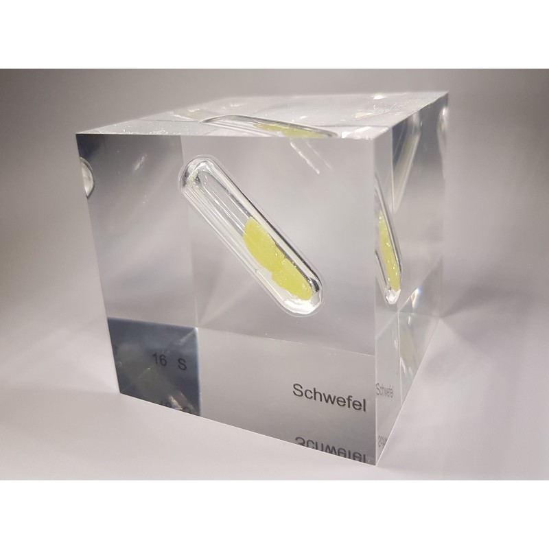 Acrylic cube sulfur